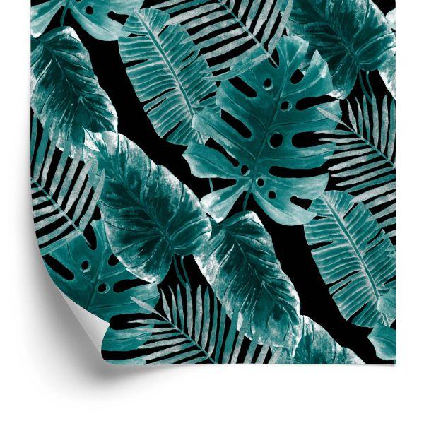 Behang Bladeren Van Passievrucht En Monstera