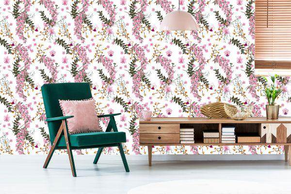 Behang Bloeiende Wilde Bloemen - Afbeelding 6