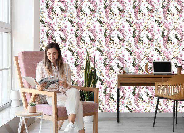 Behang Bloeiende Wilde Bloemen - Afbeelding 7