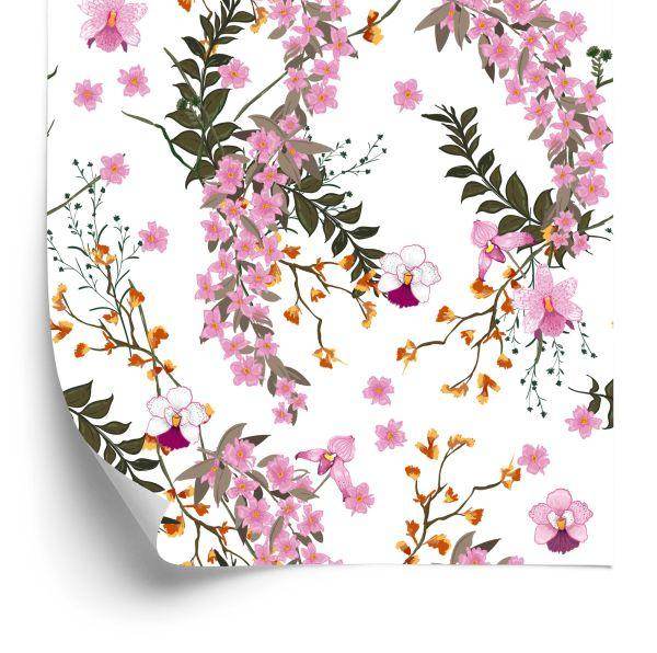 Behang Bloeiende Wilde Bloemen