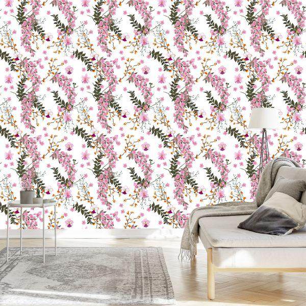 Behang Bloeiende Wilde Bloemen - Afbeelding 3