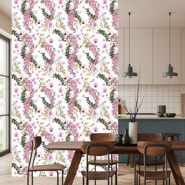 Behang Bloeiende Wilde Bloemen - Afbeelding 4