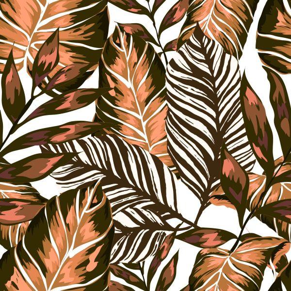 Behang Bladeren Van Passievrucht En Monstera - Afbeelding 2