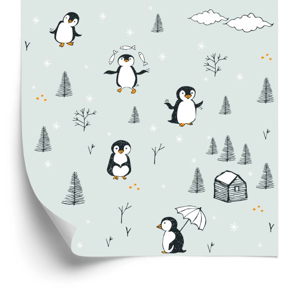 Behang Voor Kinderen - Happy Penguins