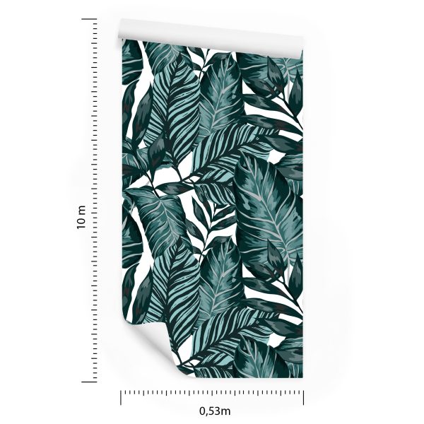 Behang Bladeren Van Passievrucht En Monstera - Afbeelding 8