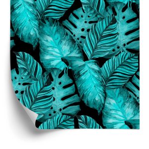 Behang Bladeren Van Passievrucht En Monstera