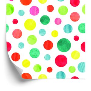 Tapete Bunte Punkte mit Aquarell gemalt