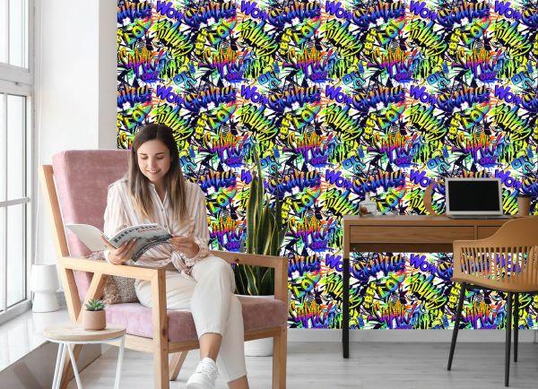Behang Kleurrijke Graffiti-Inscripties - Afbeelding 7