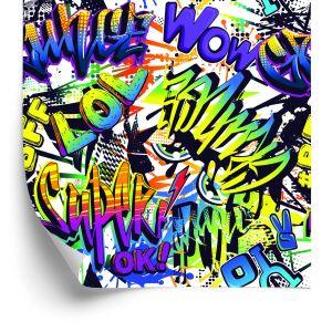 Behang Kleurrijke Graffiti-Inscripties