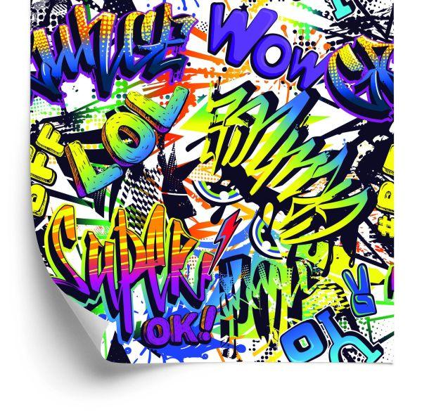 Behang Kleurrijke Graffiti-Inscripties