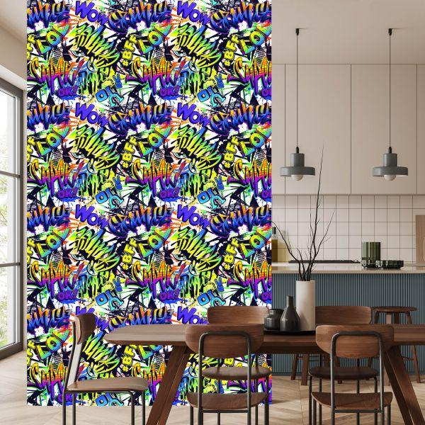 Behang Kleurrijke Graffiti-Inscripties - Afbeelding 4