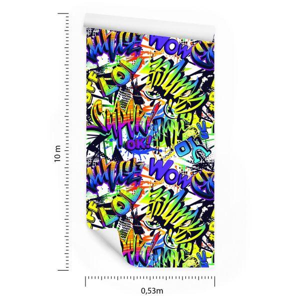 Behang Kleurrijke Graffiti-Inscripties - Afbeelding 8