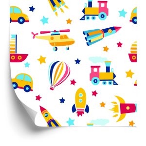 Behang Ballonnen, Auto's, Helikopters, Voor De Kinderkamer