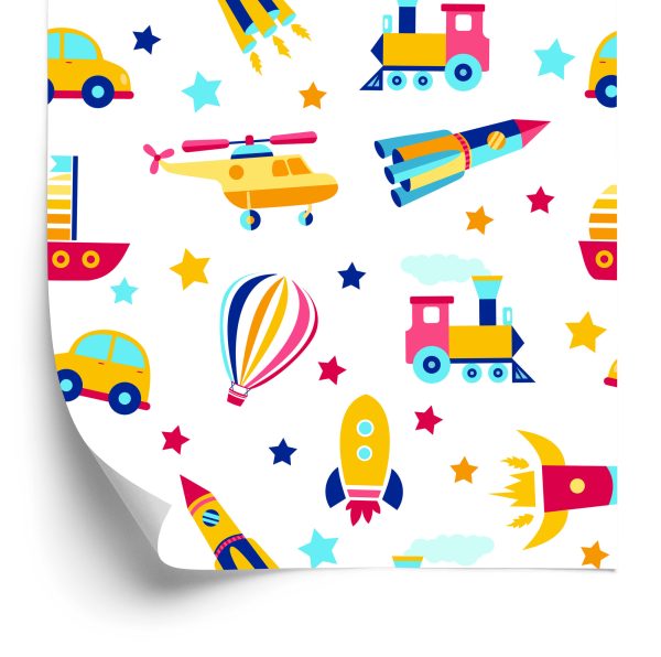 Behang Ballonnen, Auto's, Helikopters, Voor De Kinderkamer