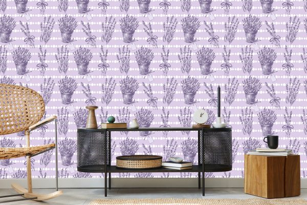 Behang Retro Lavendel - Afbeelding 5