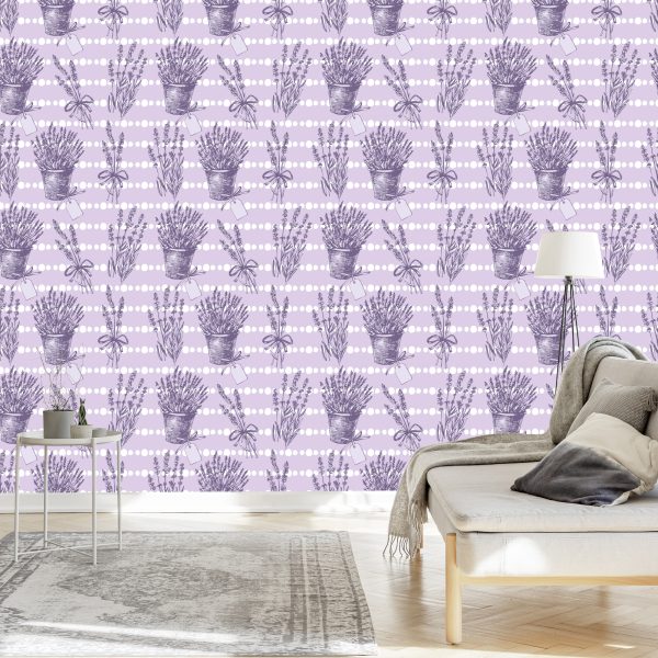 Behang Retro Lavendel - Afbeelding 3