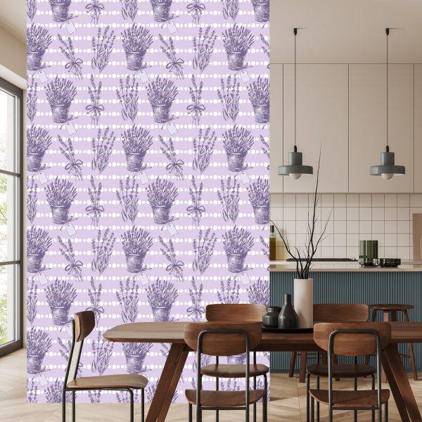 Behang Retro Lavendel - Afbeelding 4