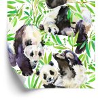 Behang Panda's Zoals Geschilderd