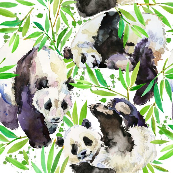 Behang Panda's Zoals Geschilderd - Afbeelding 2