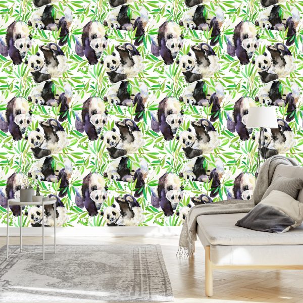 Behang Panda's Zoals Geschilderd - Afbeelding 3