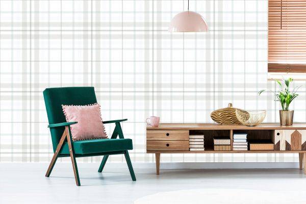 Behang Optisch Geometrisch Rooster Voor Woonkamer - Afbeelding 6