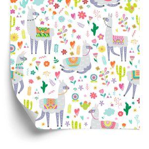 Behang Dieren, Planten, Kinderkamer In Lama