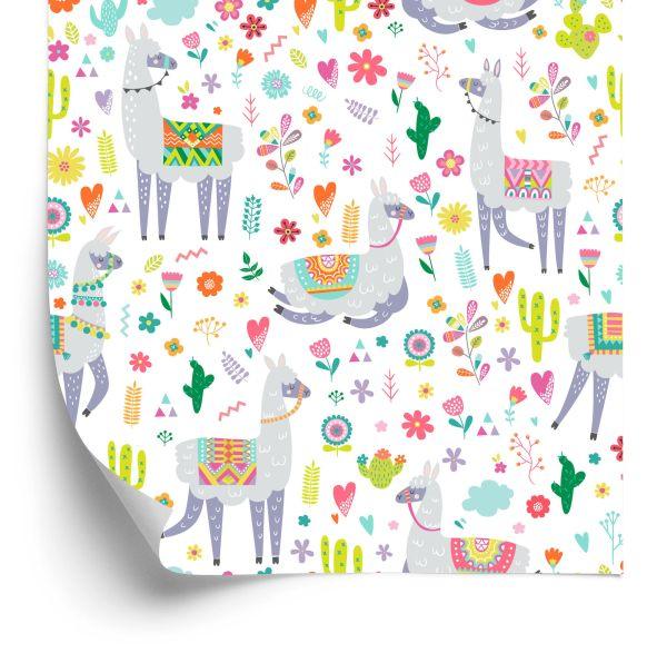 Behang Dieren, Planten, Kinderkamer In Lama