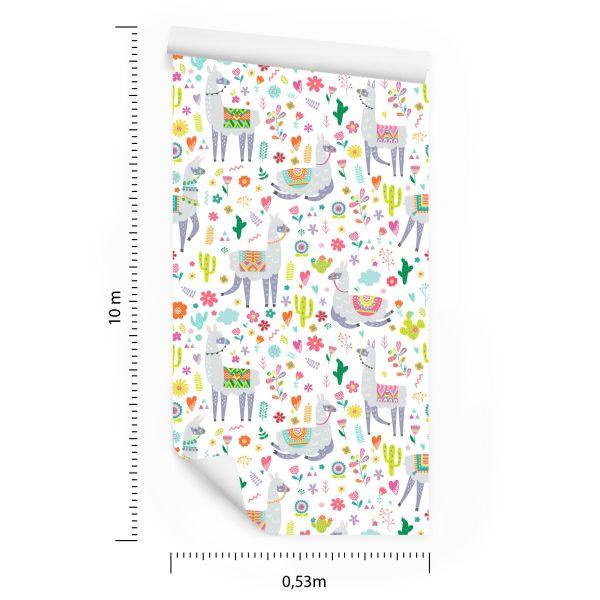 Behang Dieren, Planten, Kinderkamer In Lama - Afbeelding 8