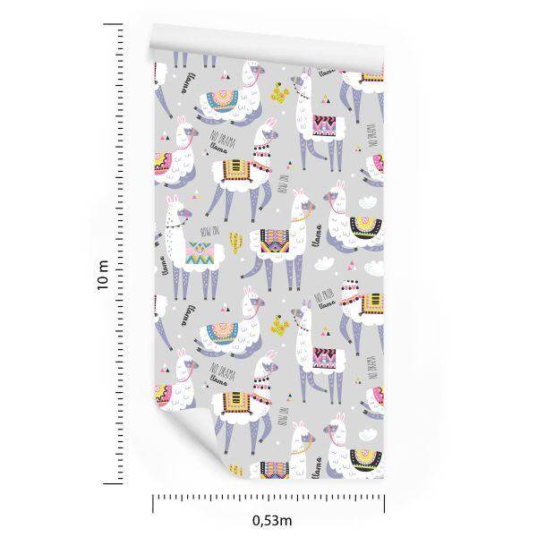 Behang Kleurrijke Dieren Voor De Babykamer Van De Lama - Afbeelding 8