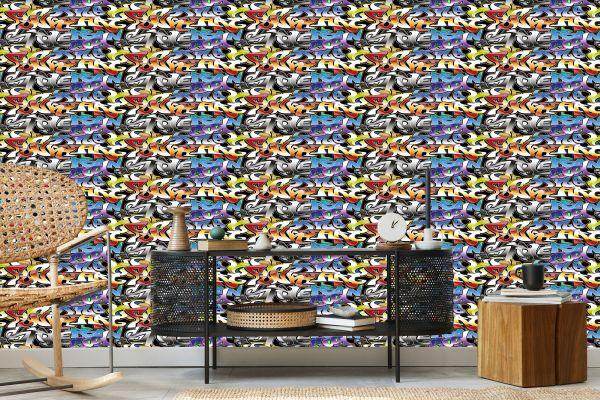 Behang Graffiti In Vele Kleuren - Afbeelding 5
