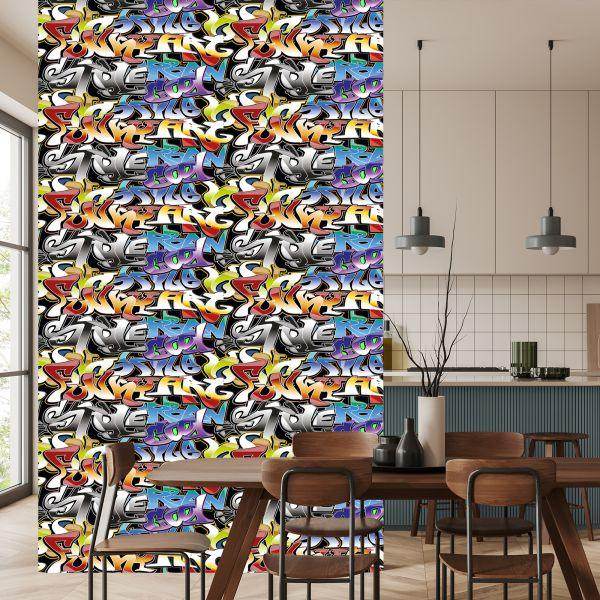 Behang Graffiti In Vele Kleuren - Afbeelding 4
