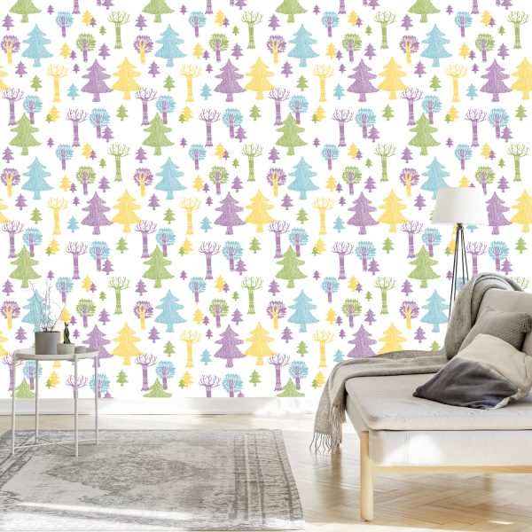 Behang Bosbomen Voor De Kinderkamer - Afbeelding 3