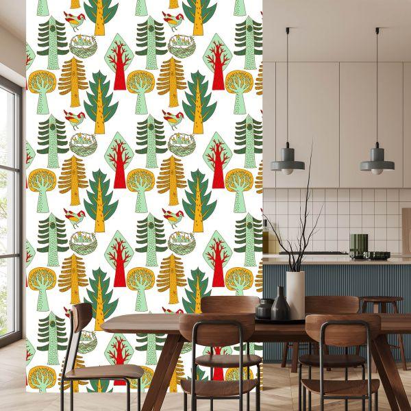Behang Vogelboom Voor Babykamer - Afbeelding 4