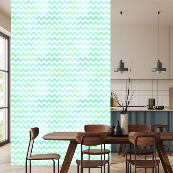 Behang Witte En Turquoise Golven - Afbeelding 4