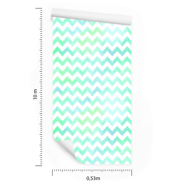Behang Witte En Turquoise Golven - Afbeelding 8