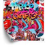Behang Graffiti Met Tinten Rood
