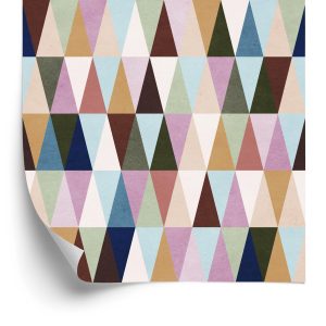 Behang Veelkleurige Retro Driehoeken