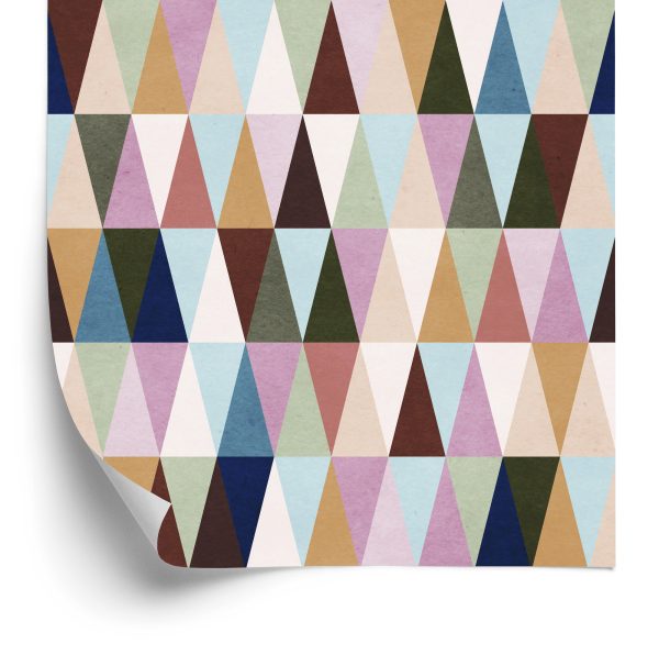 Behang Veelkleurige Retro Driehoeken