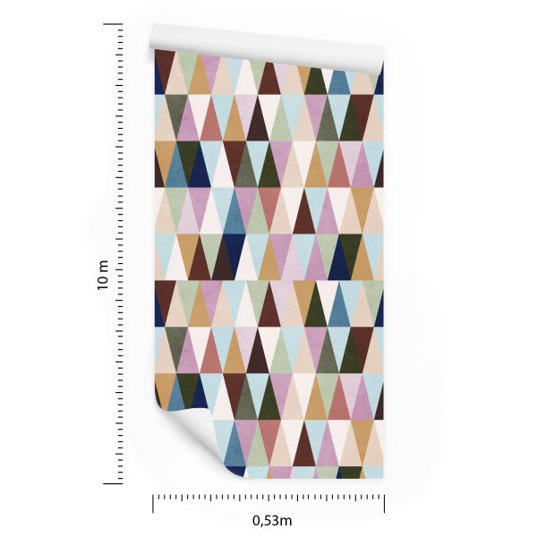 Behang Veelkleurige Retro Driehoeken - Afbeelding 8