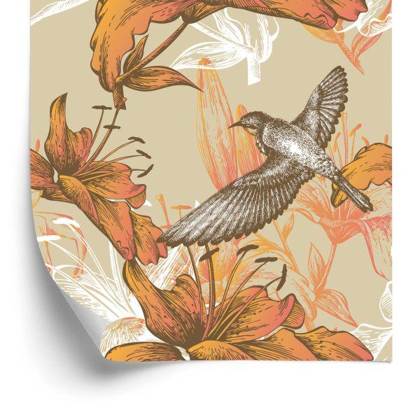 Behang Vogels En Bloemen
