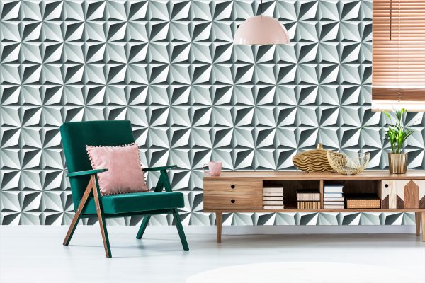 Behang Optische 3D Geometrische Figuren Voor Woonkamer - Afbeelding 6
