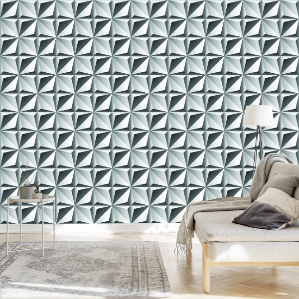 Behang Optische 3D Geometrische Figuren Voor Woonkamer - Afbeelding 3