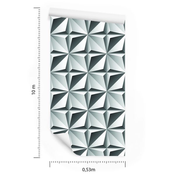 Behang Optische 3D Geometrische Figuren Voor Woonkamer - Afbeelding 8