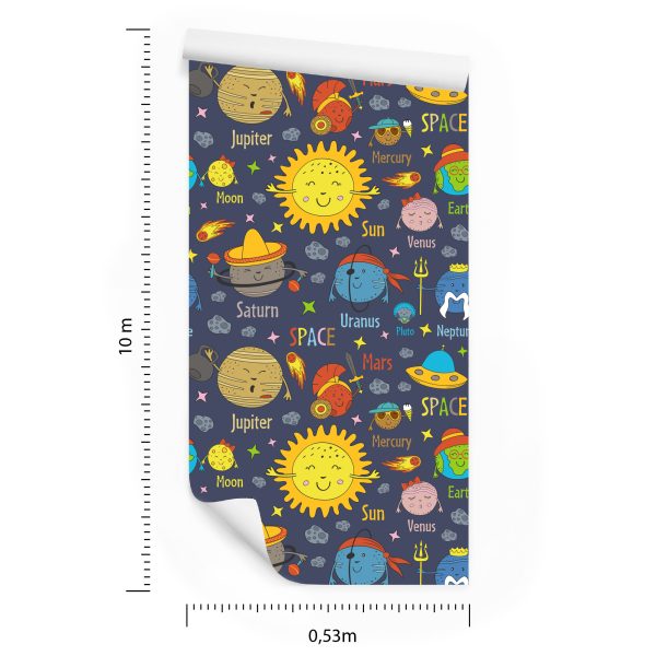 Behang Planeten, Zon En Ufo - Afbeelding 8