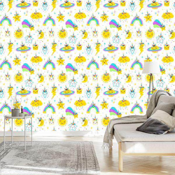 Behang Sterrenwolken En Een Regenboog - Afbeelding 3
