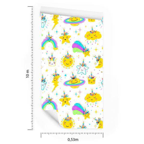 Behang Sterrenwolken En Een Regenboog - Afbeelding 8