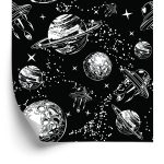 Behang Ruimteschepen Onder Planeten