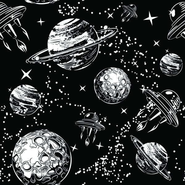 Behang Ruimteschepen Onder Planeten - Afbeelding 2