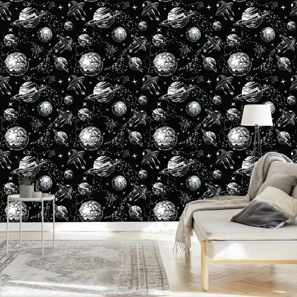 Behang Ruimteschepen Onder Planeten - Afbeelding 3