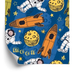 Behang Astronauten Onder De Planeten